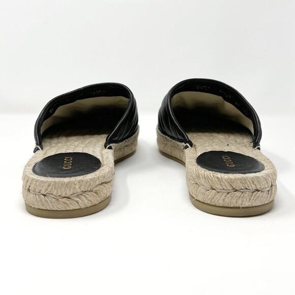 Gucci GG Marmont Black Leather Espadrille Mules –‎ Size 37 - Picture 6 of 10